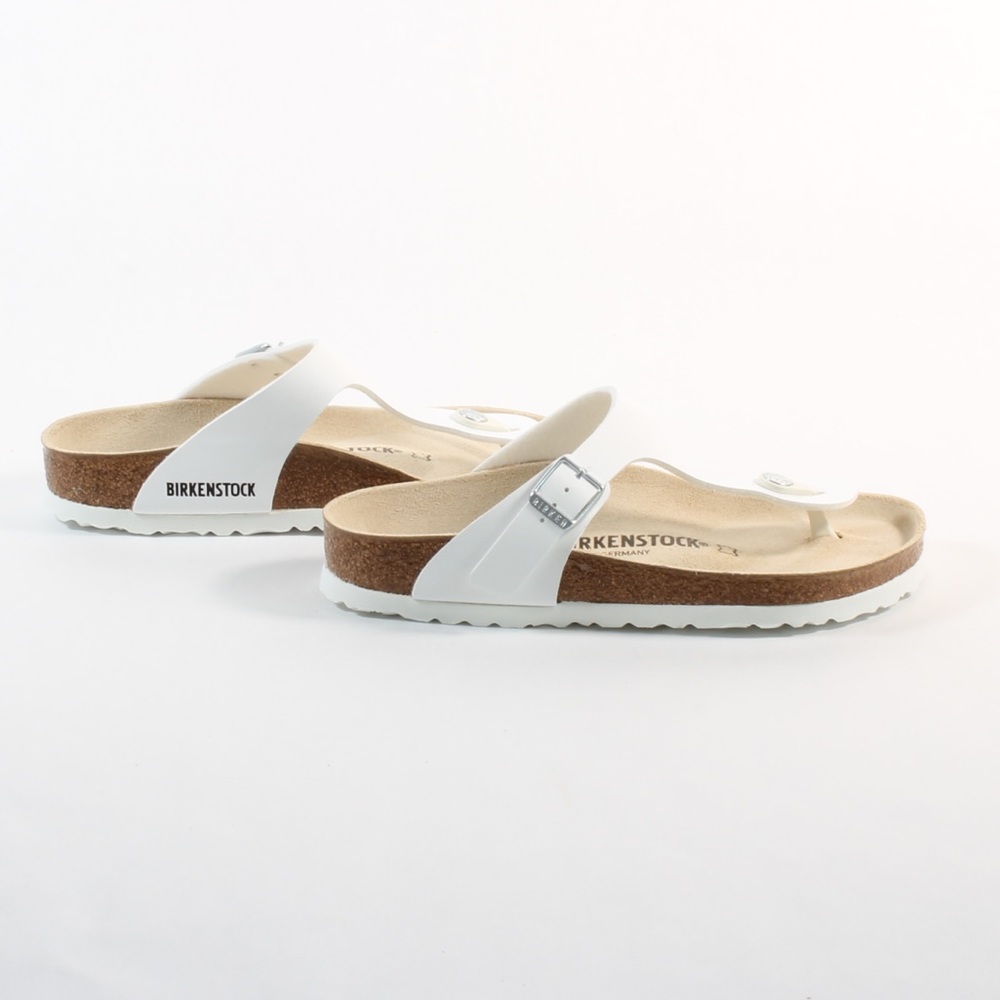 Women’s Birkenstock Gizeh White Cork Sandals NEW - Picture 6 of 8